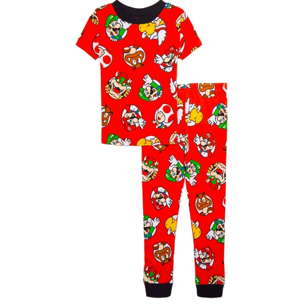 Super Mario Boys Cotton Pajama Set, 2-Piece, NWT